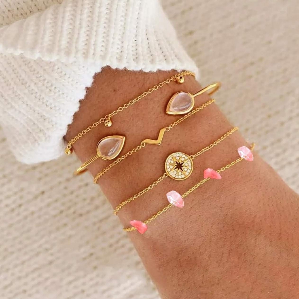 Elegant Gold and Clear Bracelet Set
